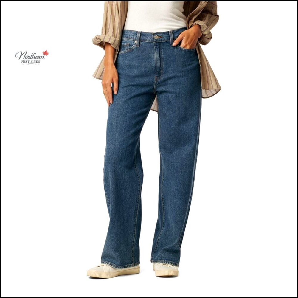 Vintage Wide Leg Jeans High Waist Soft Fabric Size 6